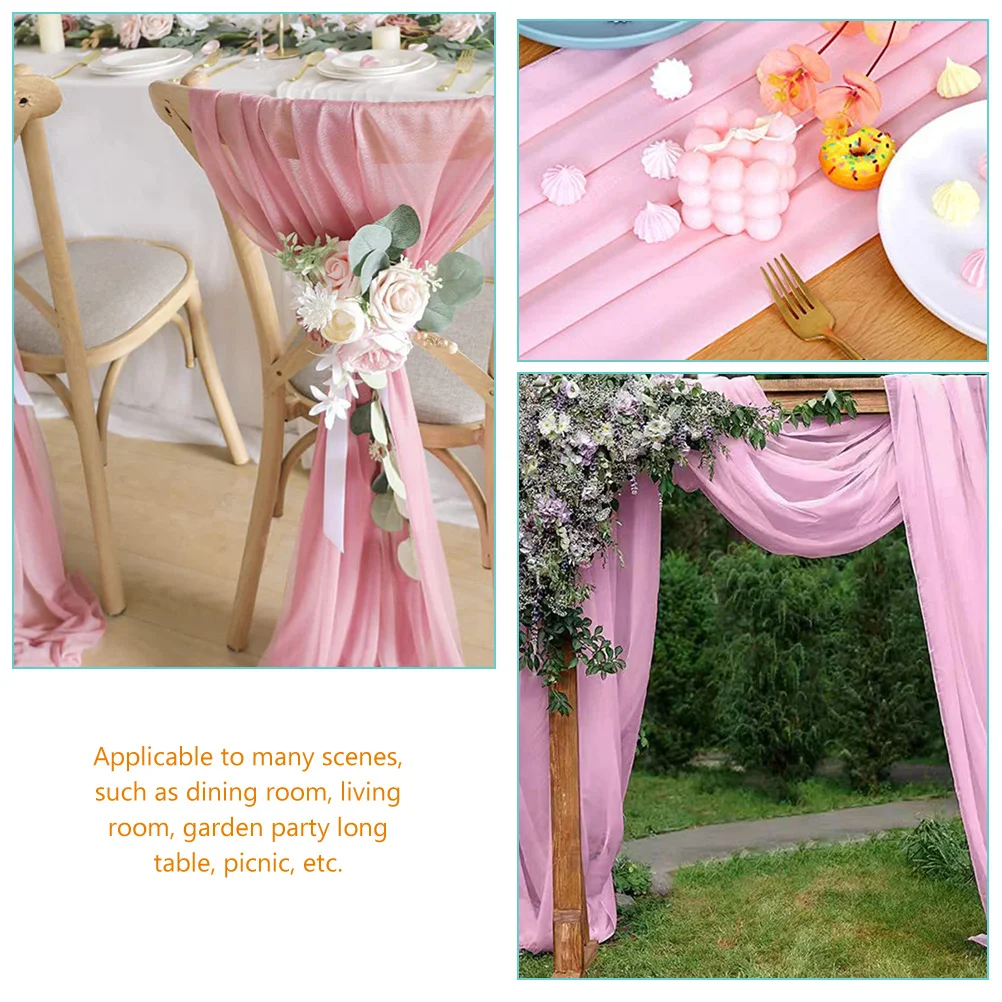 

Chiffon Runner For Wedding Birthday Party Peach Pink Fall Decor Dining Room Living Room Bridal Shower Coffee Table Party Event