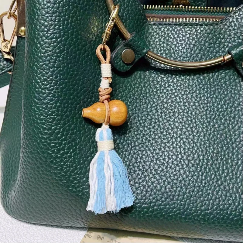 Buckle Leather Rope Calabash Keychain Suitcase Hanger Multicolor Style Simple All-Match Gourd Bag Accessories Pendan Safe Chambs