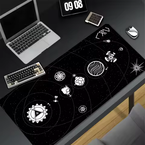 Mouse Pad Black And White Anime Keyboard Pad Laptop Outer Wilds Solar System Desk Mat PC Gaming Accessories Mousepad XXL Carpet