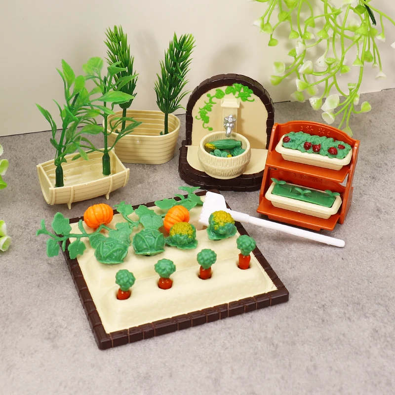 DIY Forest Family 1/12 Kitchen Furniture Bathroom Bedroom Bakeware Sets Miniature Model Dollhouse Accessories Refrigerator Gift