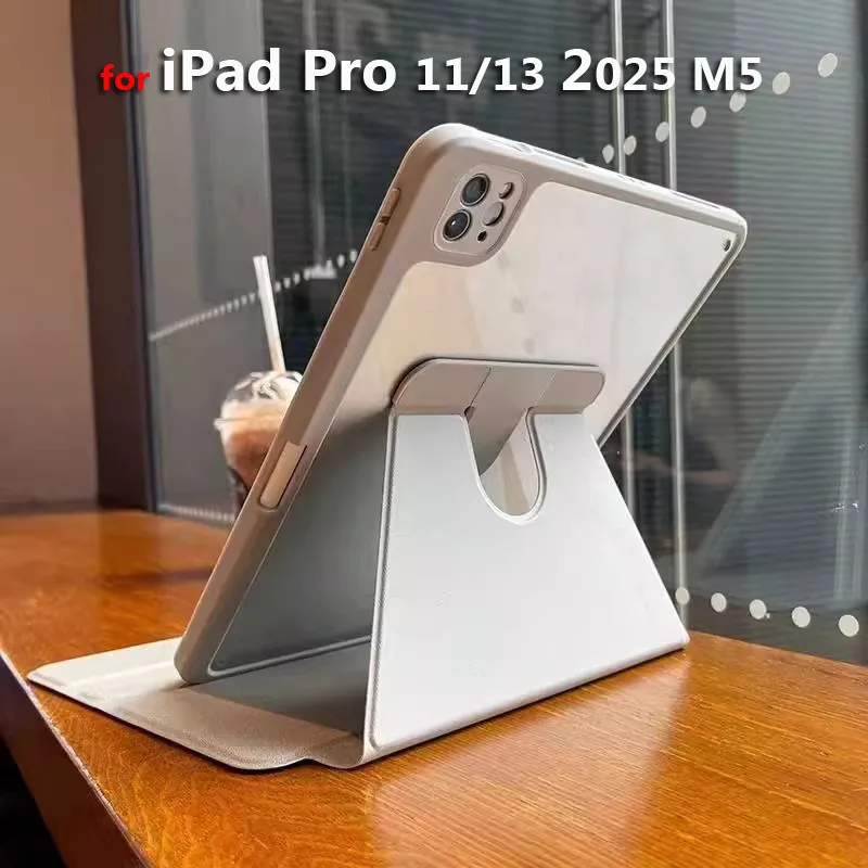 

Чехол для iPad Pro 13 2025 13 дюймов M5 PA3269 A3271 для iPad Pro 11 A3358 Auto Sleep/wake 360 ° Чехол для планшета с вращающейся подставкой
