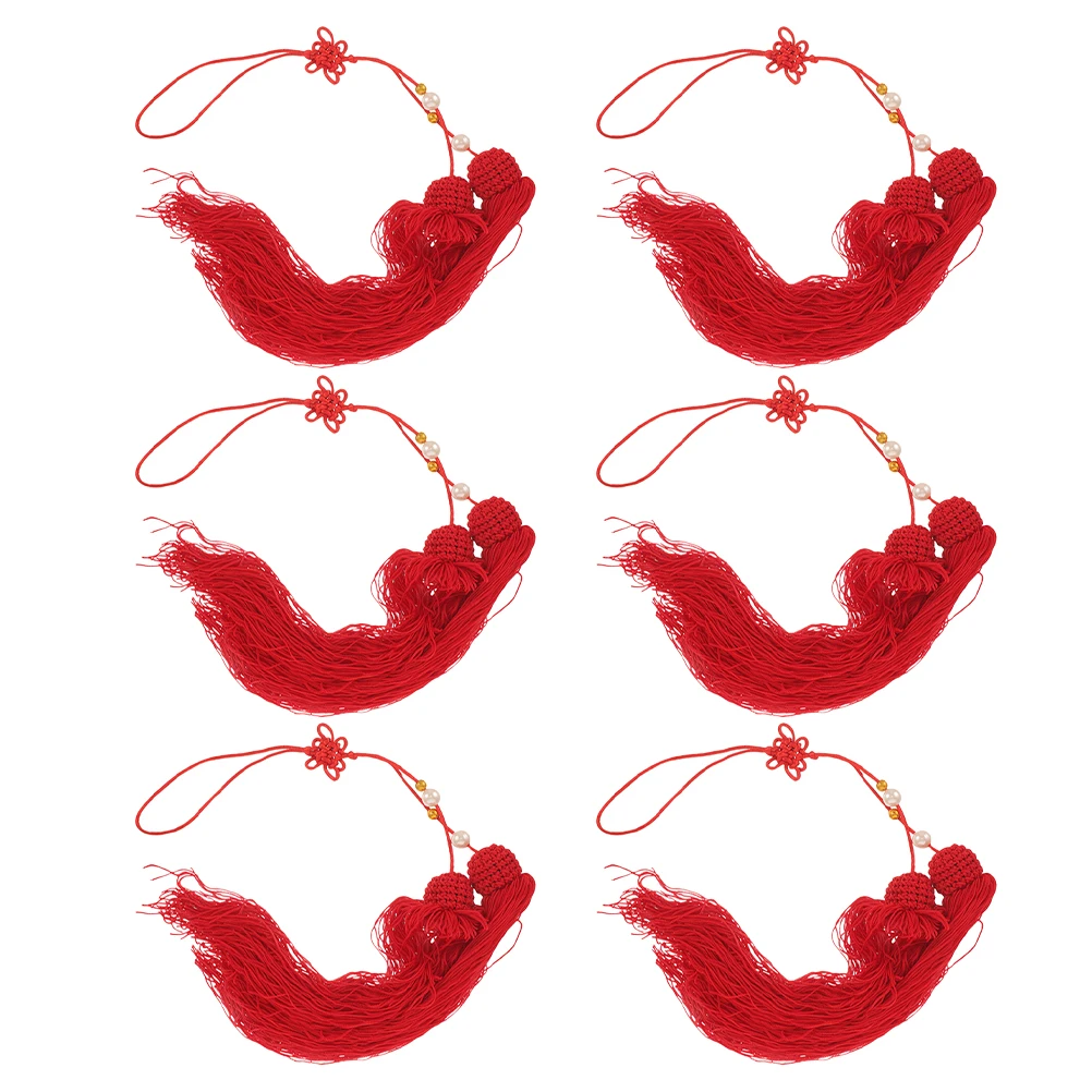 

6pcs Chi Spike Martial Kids Bright Pendant Cloth Tassel Sword Tail Hanging Tassel Decor Fitness Hanging Decor