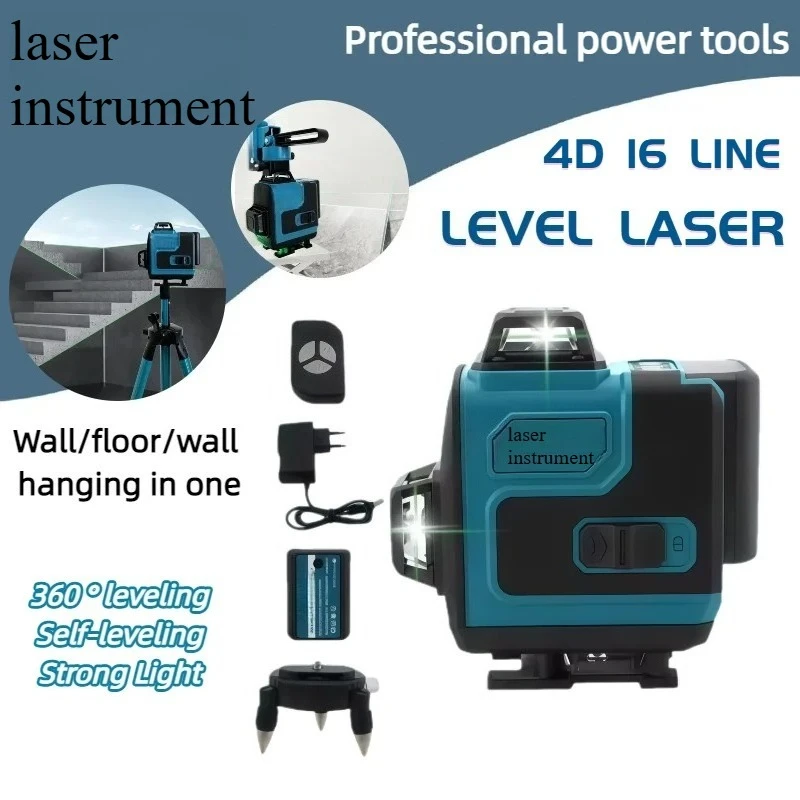 High-Precision Cordless Self-Leveling 360 Horizontal Vertical Green Light Laser Cross Portable Level Tool for Makita battery