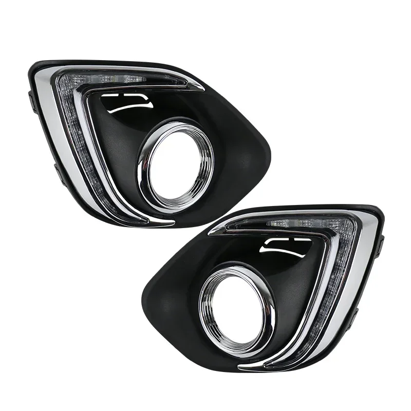 

Car LED DRL Daylights For Mitsubishi ASX RVR 2013 - 2015 Yellow Turn Signal Daytime Running Headlamps Auto Driving Lamp Foglamps