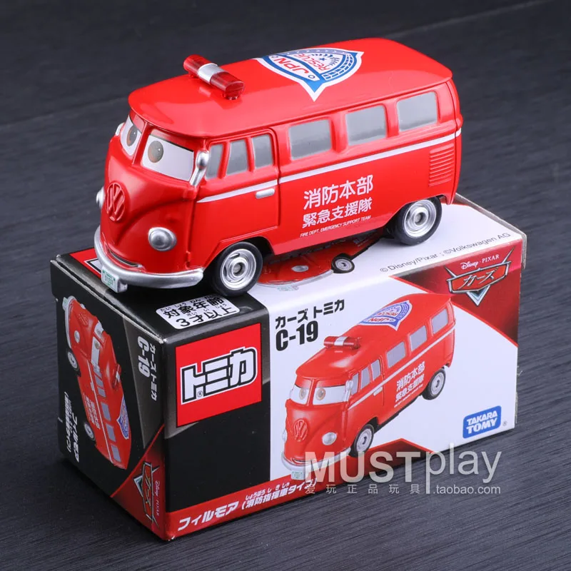 TAKARA TOMY Tomica Disney CARS C-19 Fillmore motor de bomberos aleación juguete Motor Diecast Metal modelo regalo