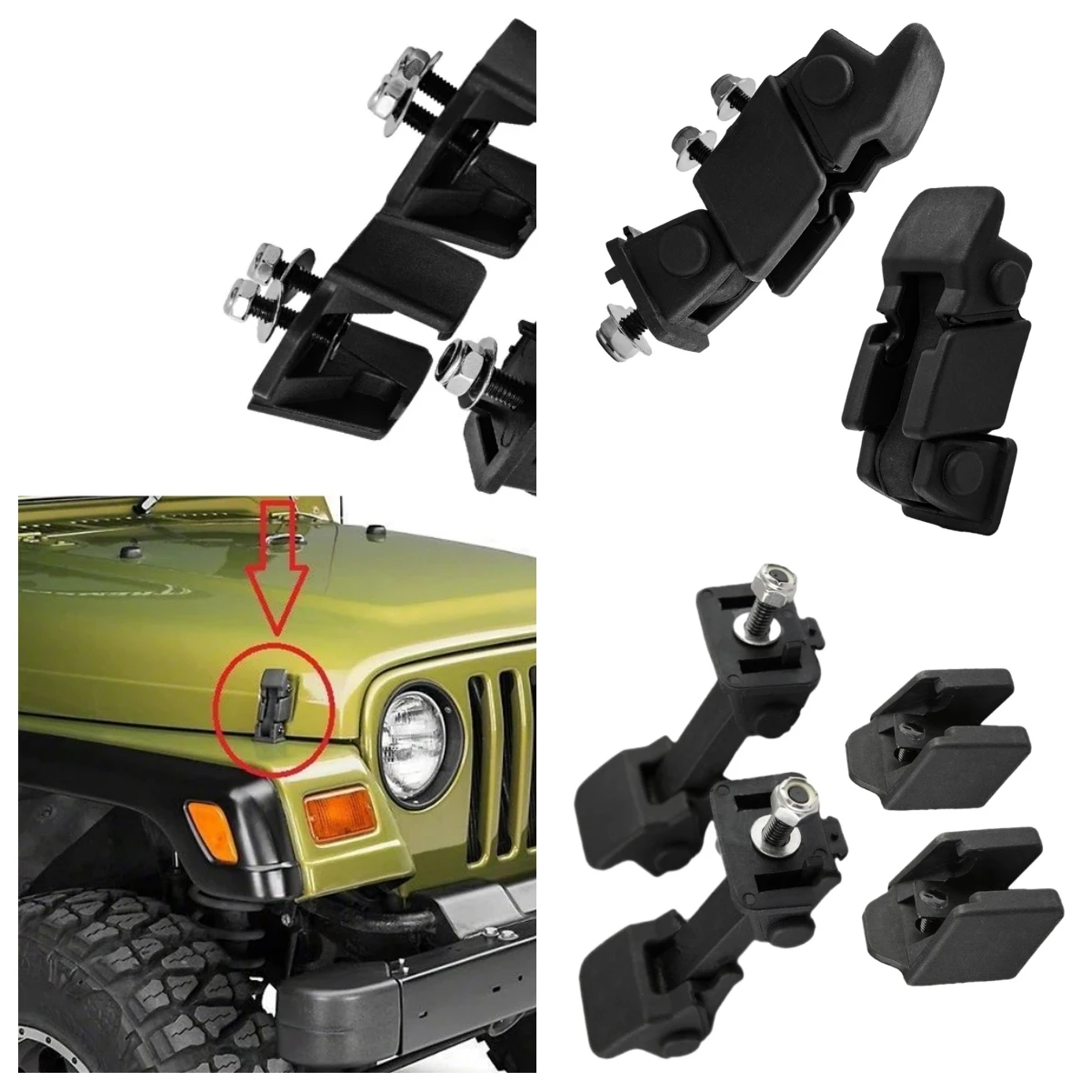 

Car Engine Lock Hood Latch Catch Cover for JEEP WRANGLER 1997-2006 for TJ 1997-2006 55176636AD