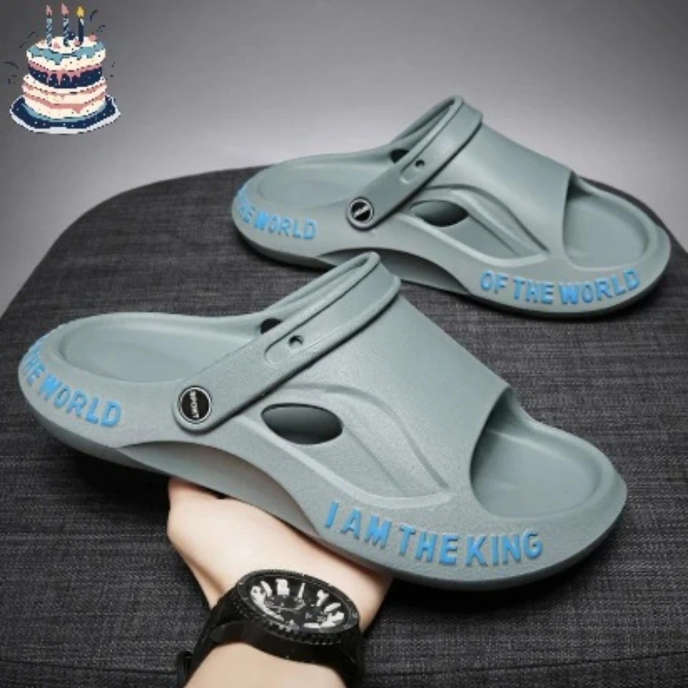 

Men's and women's non slip platform slippers, fashionable summer outdoor sandals