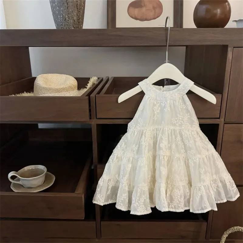 

Girls' Summer Dress 2026 Fashionable Children's Birthday Princess Dress Embroidered Vest Skirt