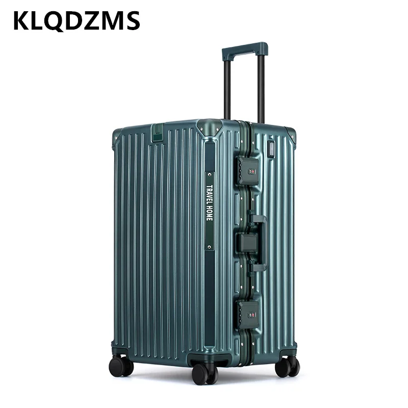 KLQDZMS Aluminum Frame Luggage Men's Large Capacity Trolley Case 24