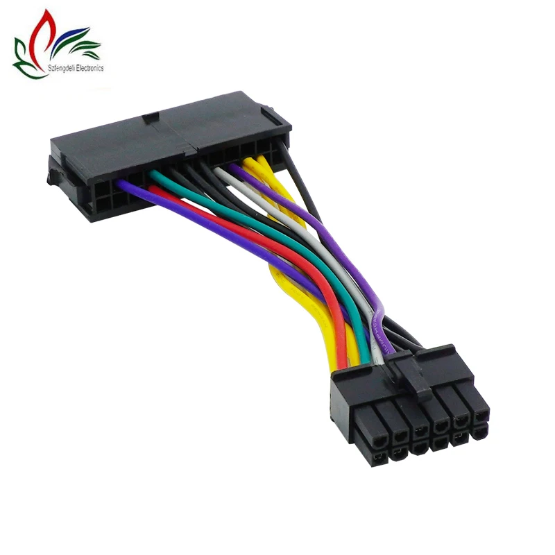 14cm 24Pin To 12Pin Power Cable ATX 24-Pin Female To 12-Pin Male PSU Converter Adapter For Acer Q87H3 18AWG Computer Accessories