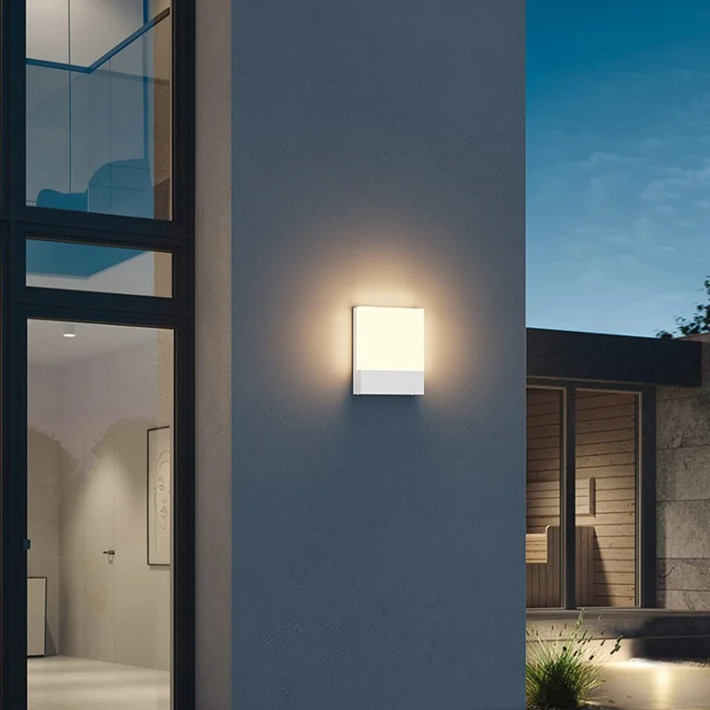 Lámpara LED de pared impermeable para exteriores, iluminación de aluminio para patio, jardín, balcón, porche, 18W, AC85-265V