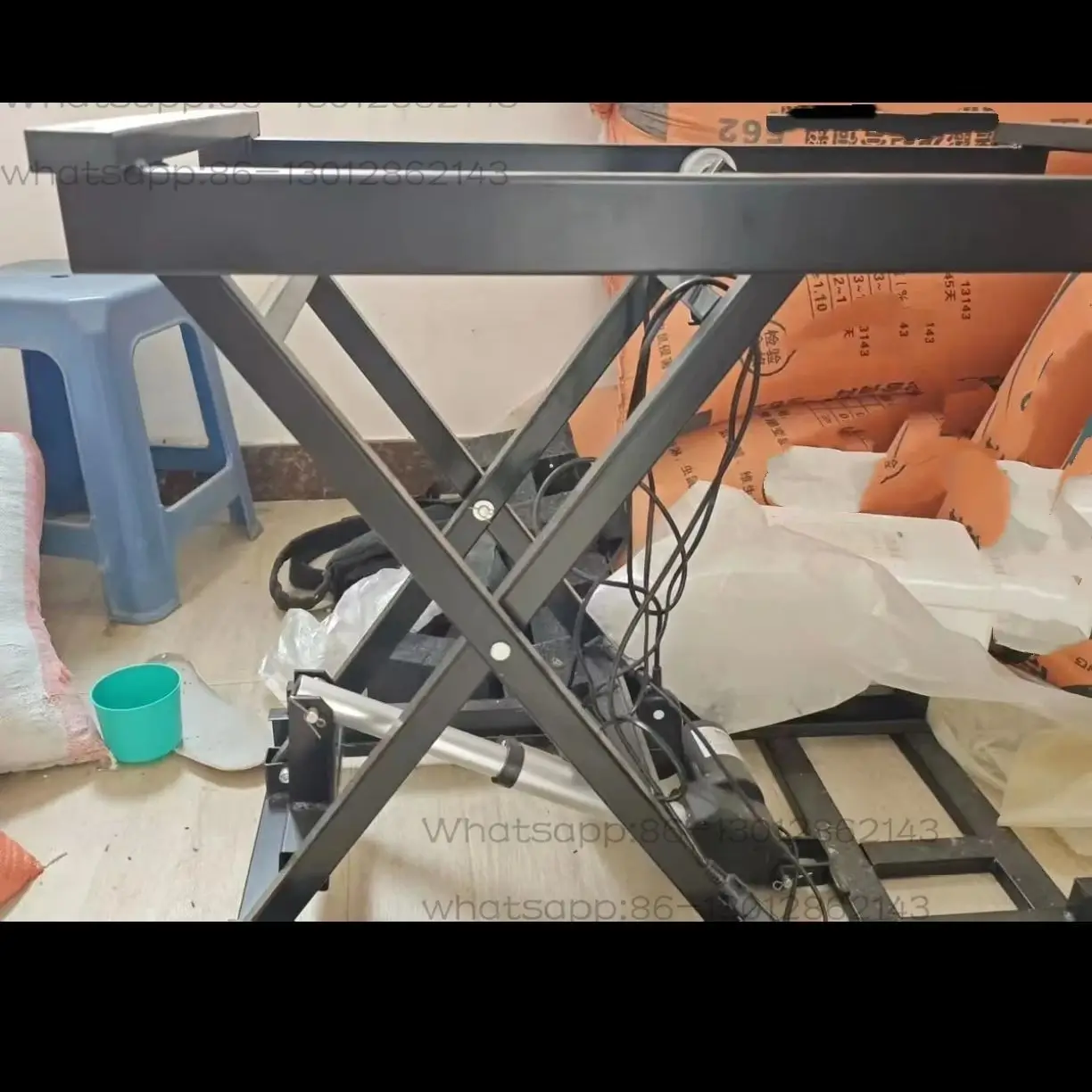 300kg Electric Height Adjustable Table - Remote Control Lift Mechanism for Coffee/Dining Desk, Foldable Iron Frame