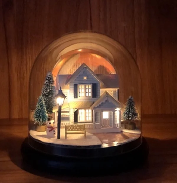 

Nordic Fairy Tale DIY Glass Ball Kits Doll House Winter House Snow Wooden Handmade Kids Craft Miniature Home Assemble Toys Gift