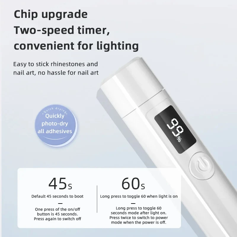 Profesjonalna lampa UV LED do paznokci Biurko z wyświetlaczem Przenośna mini suszarka do paznokci Stojak UV do zdobienia paznokci Zdejmowana