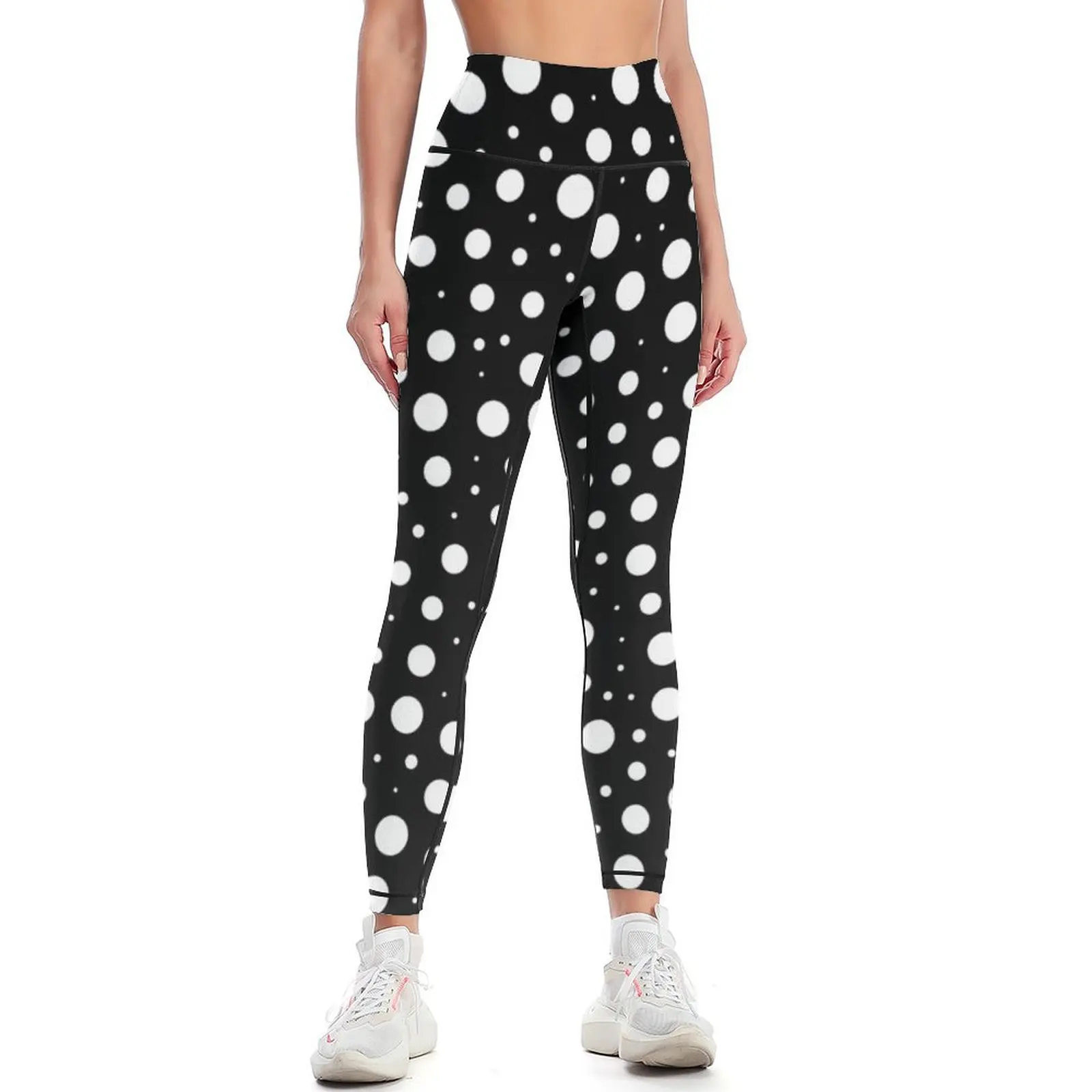 Pretty black and white polka dots Leggings Legging sport gym sportswear woman Women's gym Tight fitting woman Womens Leggings