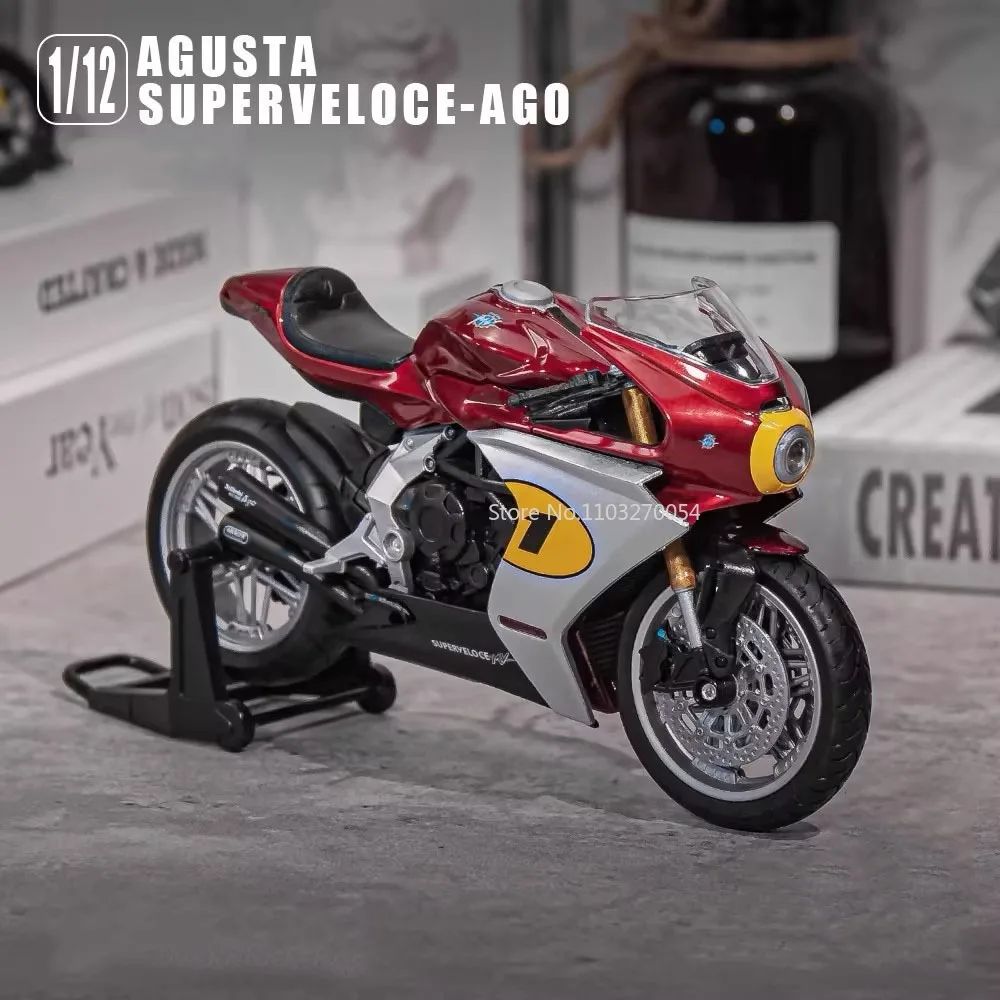 WELLY 1/12 MV Agusta Superveloce Ago lega moto modello auto giocattolo simulazione pressofuso metallo ammortizzatore moto giocattoli regali