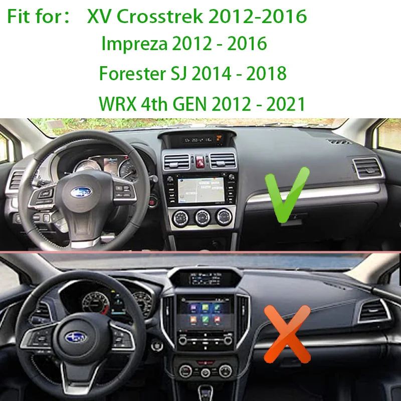Car Dashboard Mat for Subaru WRX STI 4th GEN 2015 2016 2017 2018 2019 2020 2021 Sunshade Protective Carpet Dash Mat Dashmat - Image 2