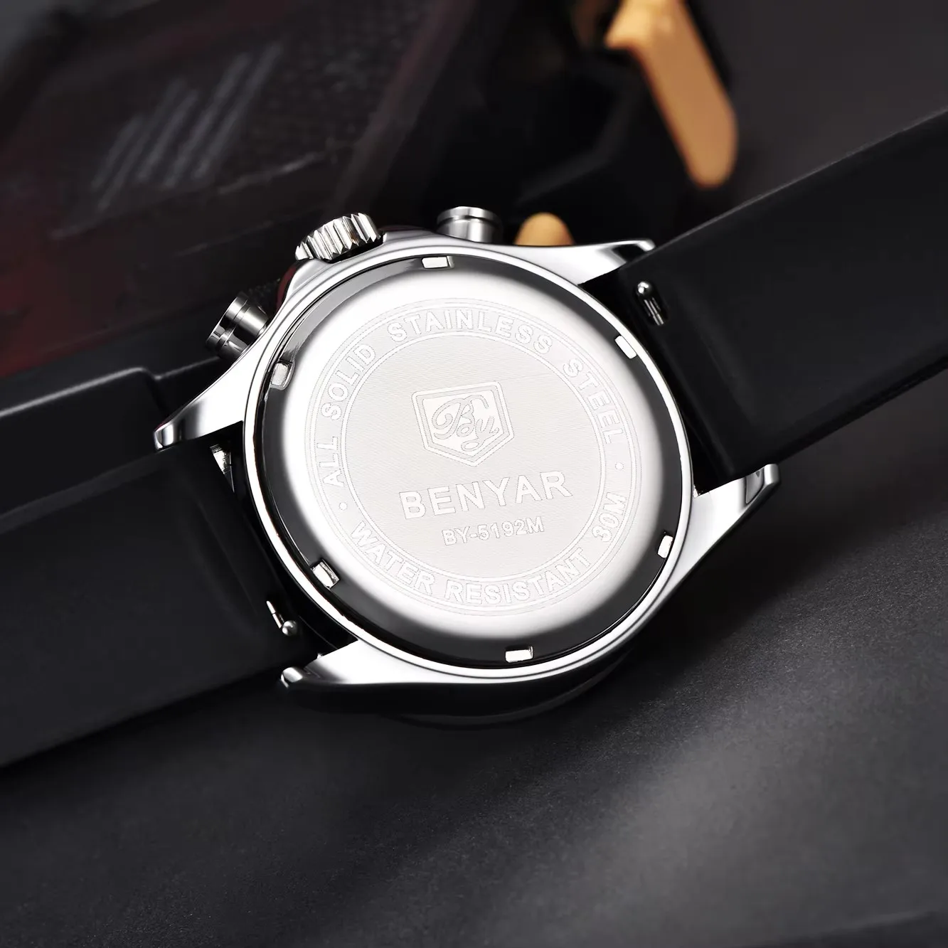 BENYAR 2024 New Casual Quartz Mens Watches Men Waterproof Watch Men Stainless Steel Watch Mens Multifunctional Luminous Clock