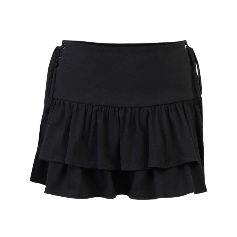 2025 Summer New Sexy Slim Side Waist Tie Half-body Skirt Women Fashion Women Short Half Skirt Women's Clothing Skirts