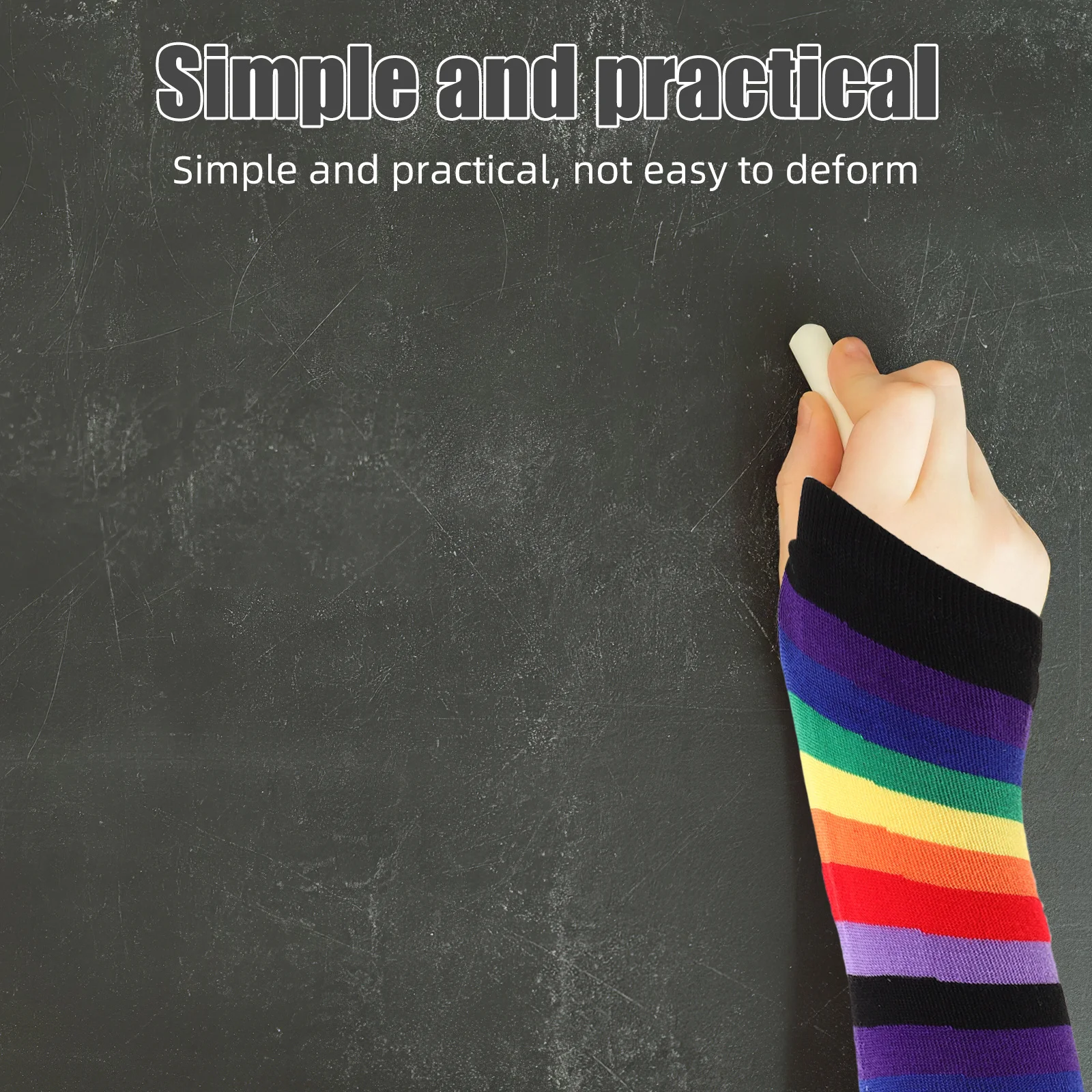 1 ペアレインボーニット冬指なし手袋女性アームウォーマーロング肘ストライプパーティーコスチュームプライドアクセサリー