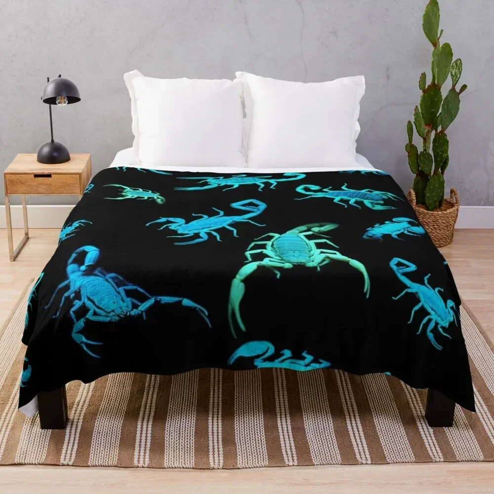 glowing scorpion Throw Blanket Thins Blankets For Sofas Soft Plaid Blankets