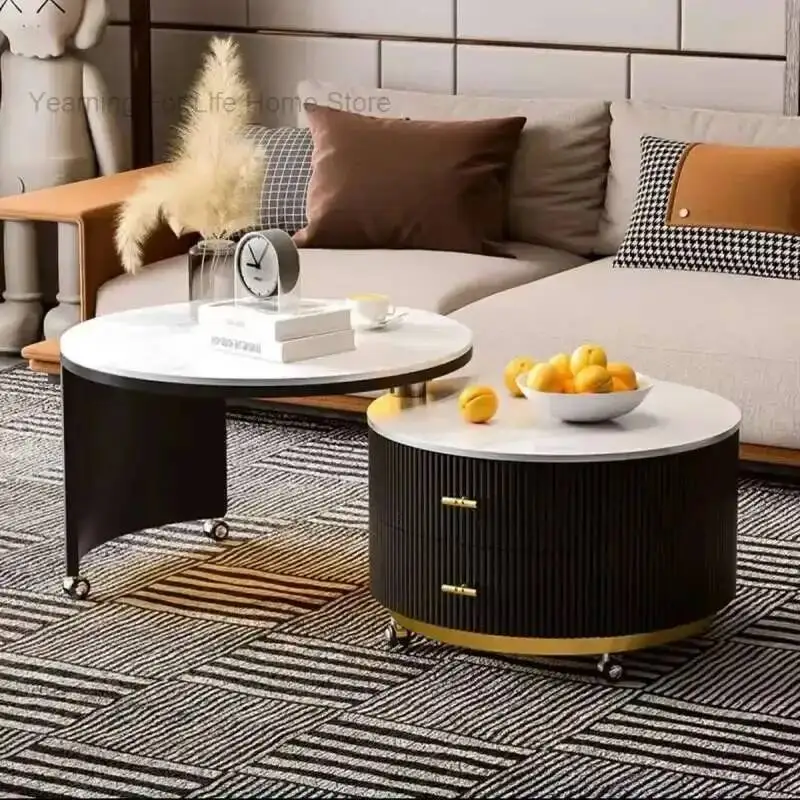 

Современный круглый журнальный столик в скандинавском стиле, уникальный, простой, с эффектом мрамора, для гостиной, мебель для дома