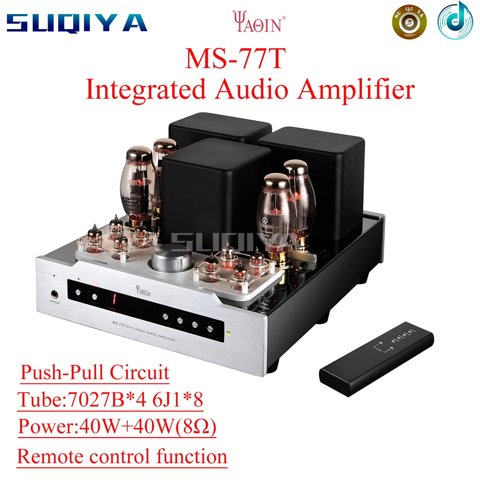 

SUQIYA-YAQIN MS-77T Bladder Machine 40W*2 7027B Vacuum Tube Amplifier Combined Fever HiFi High Fidelity Factory Direct Sales