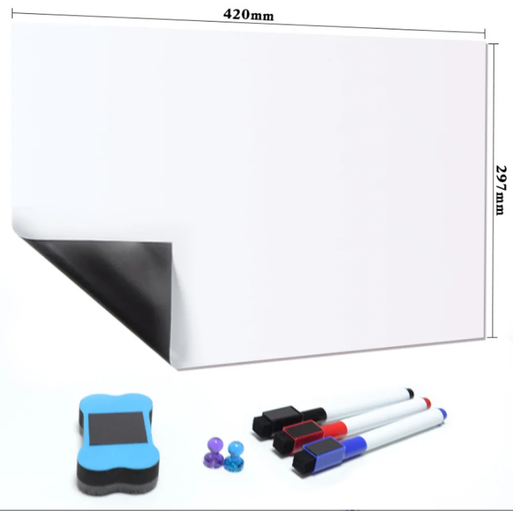 2 عبوة من السبورة البيضاء المغناطيسية مقاس 12 × 16 بوصة للثلاجة ولوحة المسح الجاف ومخطط منظم المطبخ مع 3 أقلام تحديد وممحاة ومغناطيسين #1