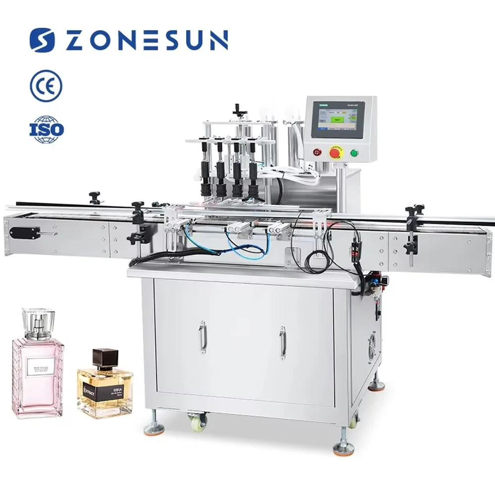 Automatic 4 Heads Perfume Bottle Filling Machine Vacuum Liquid Level Overflow Cosmetic Filling Equipment for Small