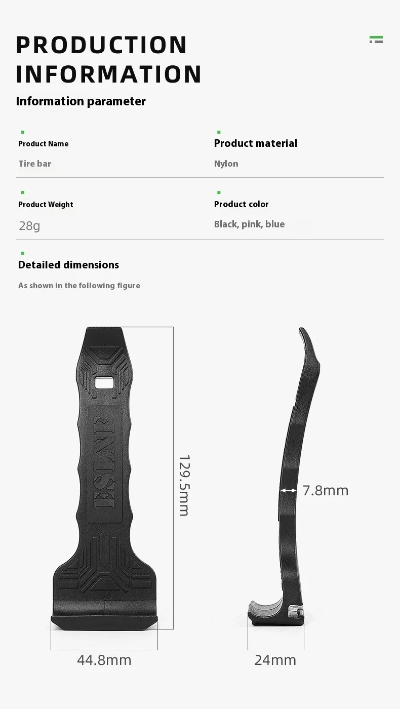 ESLNF Fahrradreifen-Hebelstange, Demontage und Montage, integriertes Nylon, kratzfeste Felge, universelles Reitreparaturwerkzeug – Detail 3