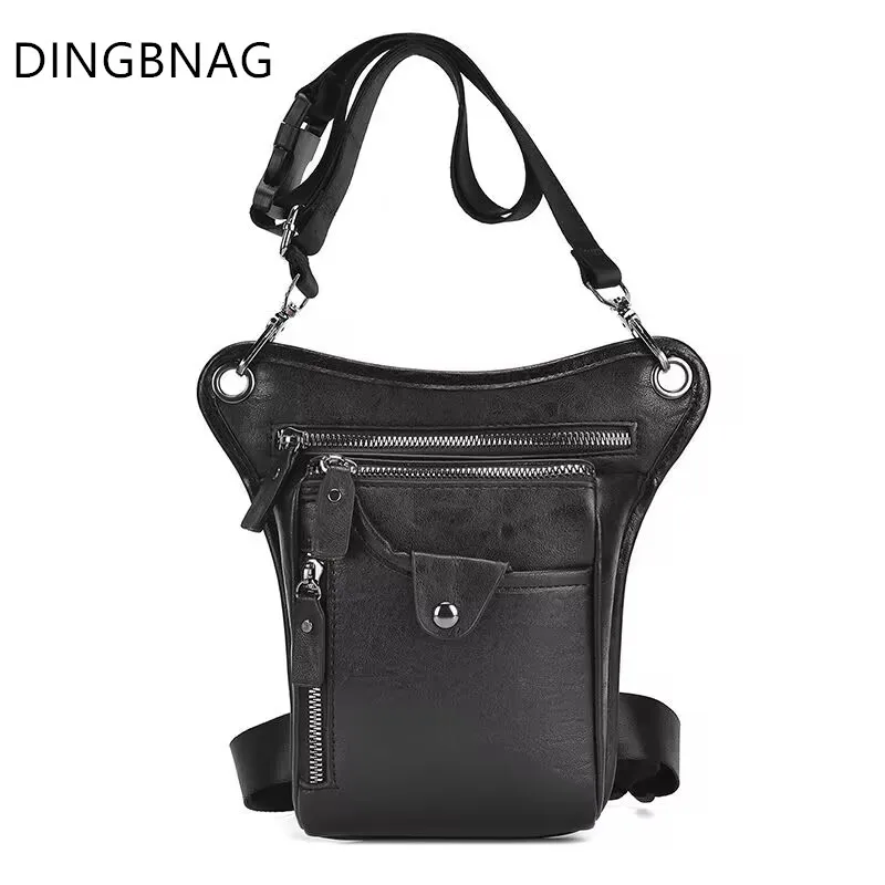 Vintage Leather Waist Pack Drop Leg Bag For Men Women Belt Hip Bum Bag Multi-purpose Motorcycle Bike Outdoor Waist Bags For Men