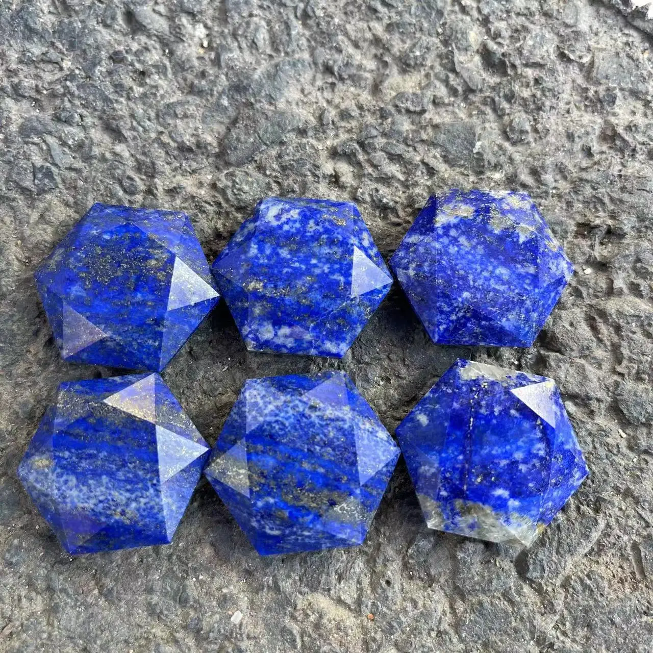 Natural Stone Lapis lazuli Flat Hexagon Pendant Healing Crystal Women Jewelry Making DIY Necklace Glitter Moonstone