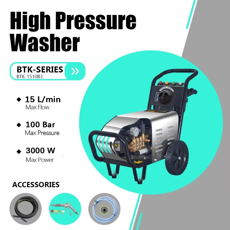 380 V Industrial Pressure Washer 100 bar 15LPM heavy duty pressure washer for farm, car wash