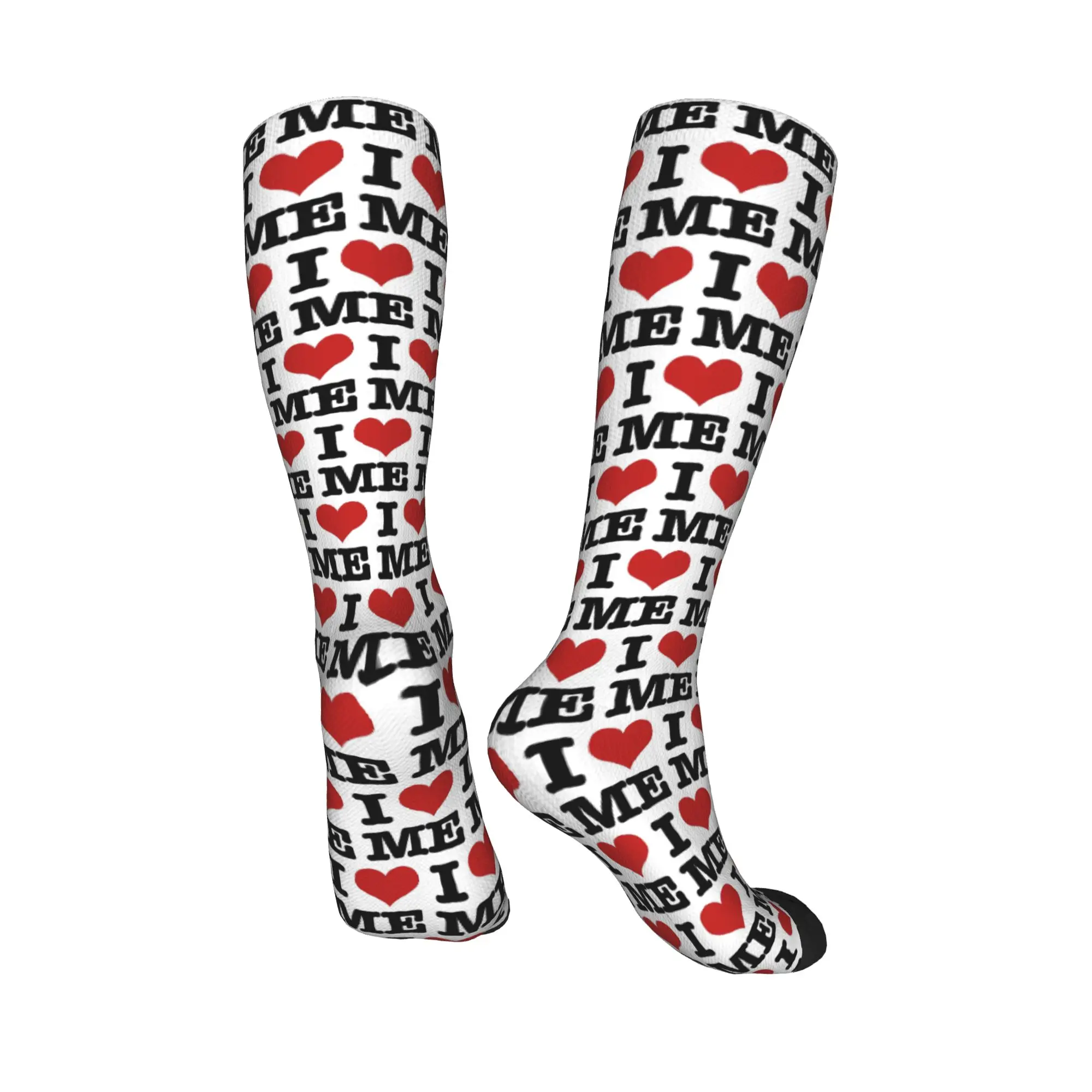 Stoking Kru Semua Musim I Love Me Socks Harajuku Kasual Hip Hop Kaus Kaki Panjang Aksesori untuk Hadiah Pria Wanita