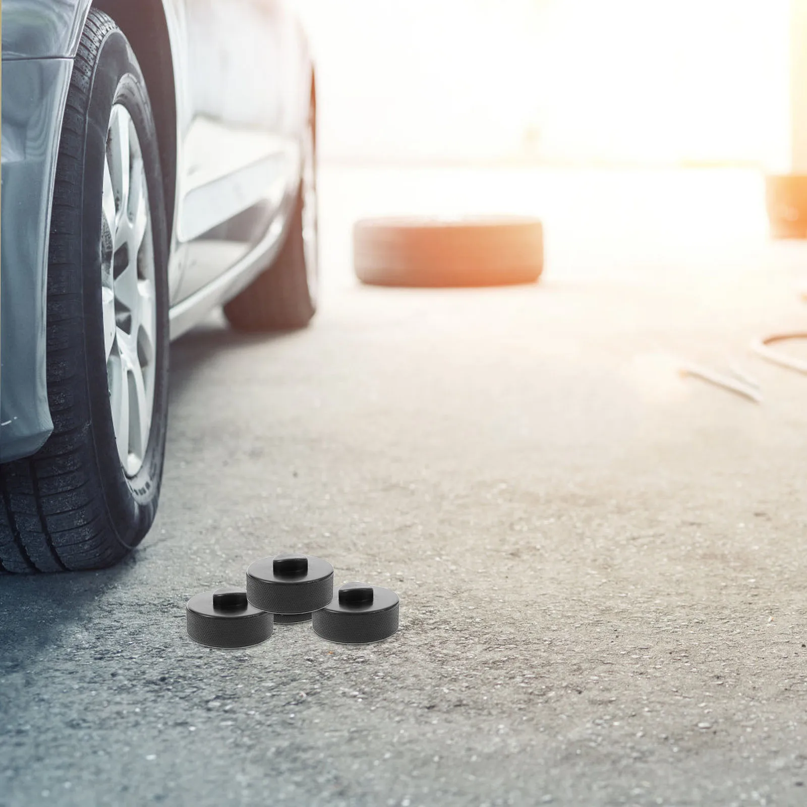 

4 Pcs Rubber Block Jack Stand Floor Accessories Replacement Parts Pads for Auto Lift Durable Anti Slip Design Straightforward