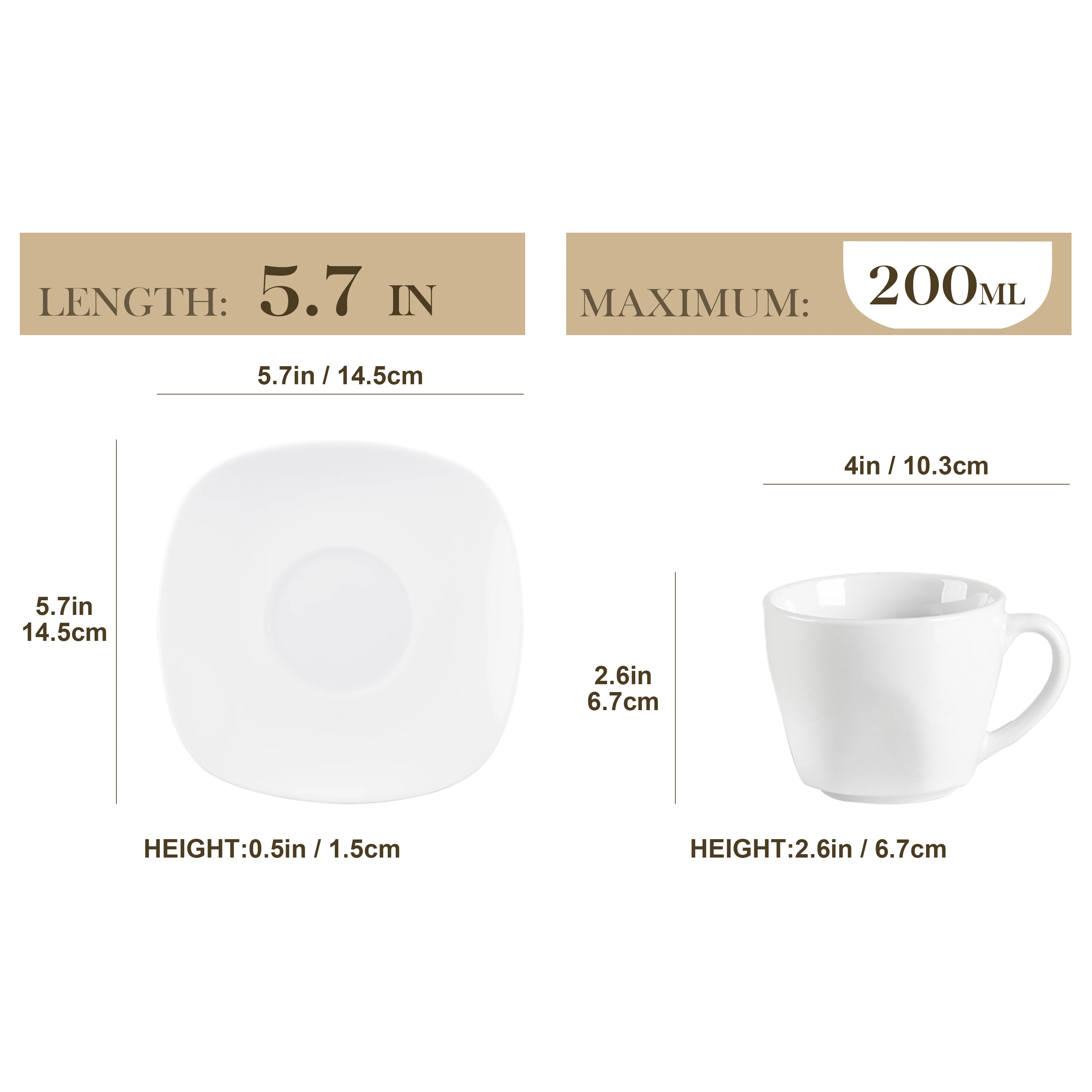 MALACASA Elisa Simply Style 6/12 piece White Porcelain Coffee Cup Mug Tea Milk Ceramic Mug Cup Sets Drinkware Gift Set For 6/12