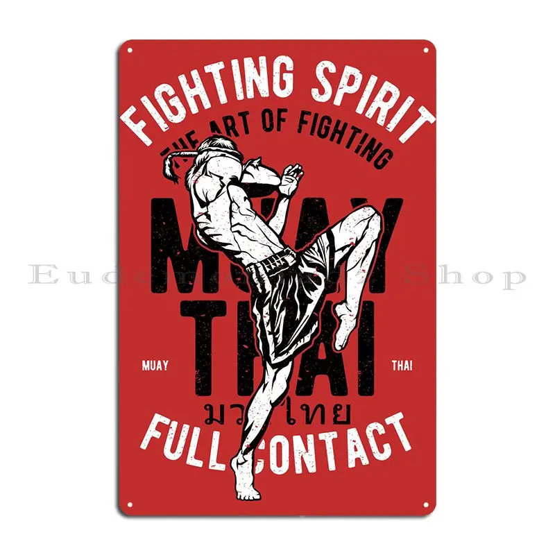 Full Contact Muay Thai Metal Sign Decoration Plaques Designing Print Classic Tin Sign Poster