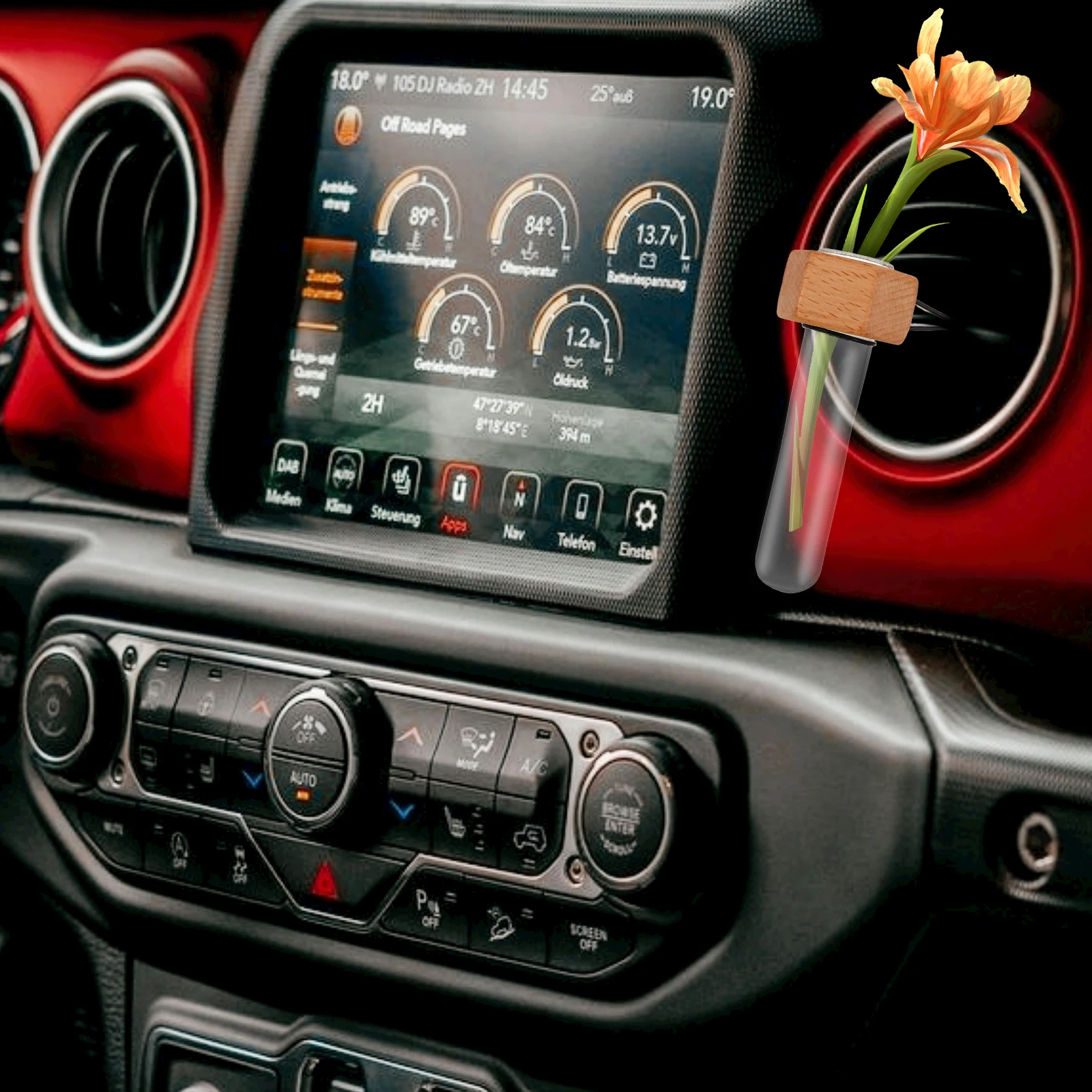 

Car Vent Flower Vase Decorations Aesthetic Automatic Wood Air Clips Elegant Design Versatile Use Stylish Accessories