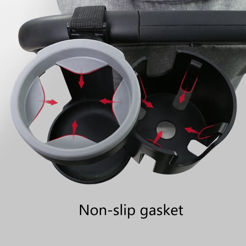 Upgraded Stroller Universal Cup Holder 360° Rotation 2 in 1 Large Bottle Holder for 2 Cups Easy Installation Durable