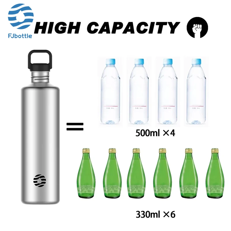 FEIJIAN 2L Stainless Steel Water Bottle Portable Cycling Sports Bottle Leakproof BPA Free Large Capacity With Bottle Bag