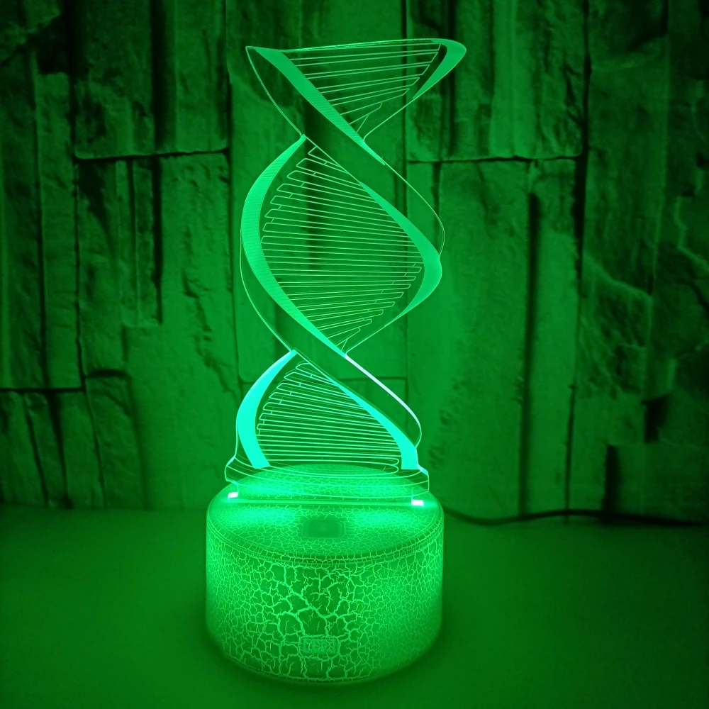 Nighdn DNA Model Night Light para niños, lámpara de noche de ilusión 3D Led, 7 colores cambiantes, decoración de dormitorio, regalos de cumpleaños