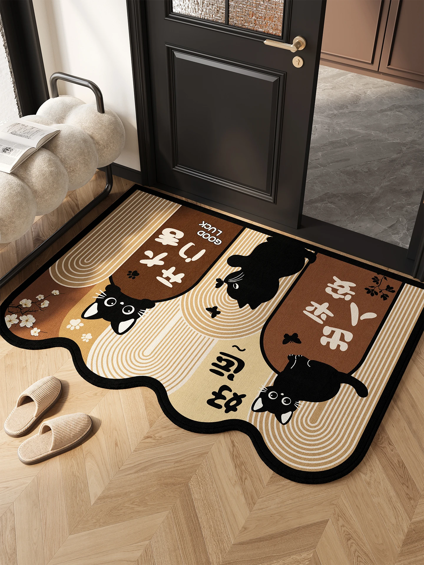 

Коврик для входной двери в помещении, винтажный, из искусственного меха, с возможностью свободной нарезки, противоскользящий, для дома, устойчивый к загрязнениям, для коридора, для улицы