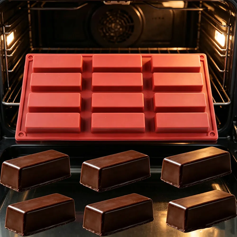 Molde de silicona rectangular para barras de granola, 1 unidad, para hornear barras de chocolate, barras de cereales, molde para queso y mantequilla