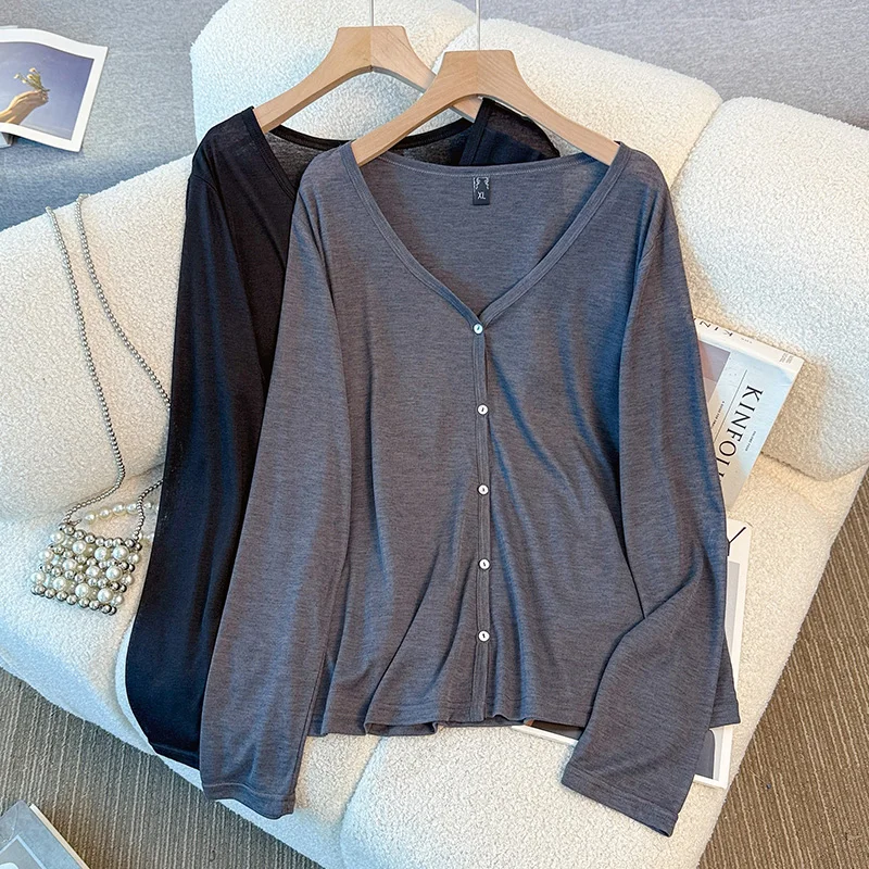 Plus size, women's sun protection shirt summer ultra-thin jacket small outer cover cardigan 3530