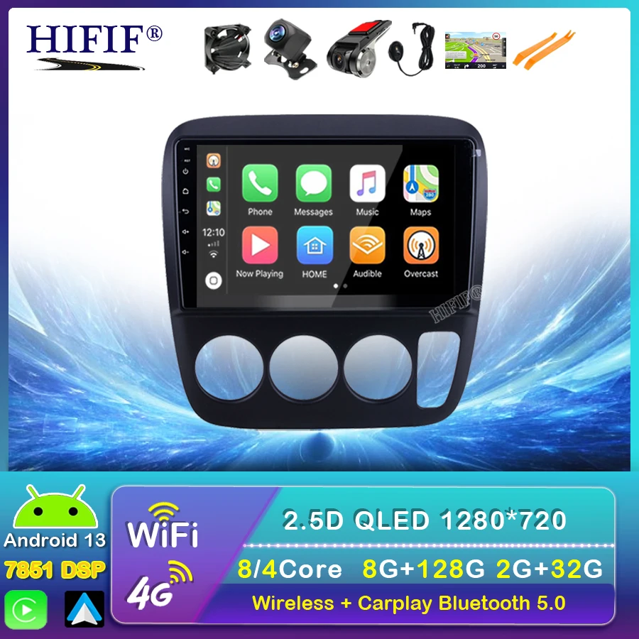 

For Honda CRV CR-V 3 1998-2001 Android 13 Car Multimedia Radio GPS Navigation Carplay 2 DIN no DVD Player 2din