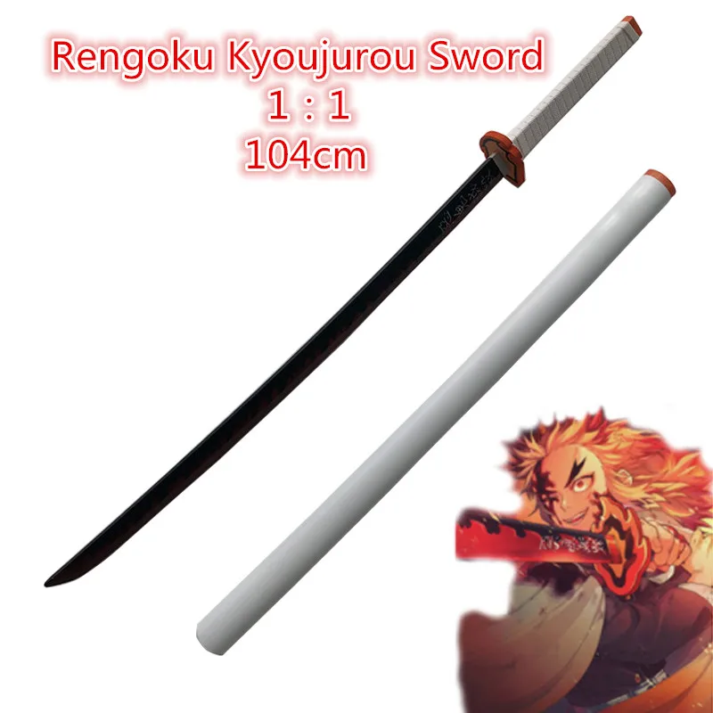 Japan 1:1  Sword Weapon  Rengoku Kyoujurou Cosplay Sword  Anime Ninja Knife PU toy 104cm