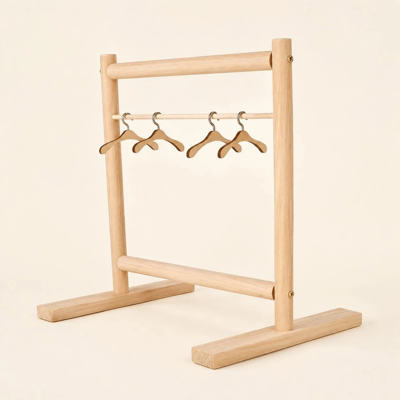 Wooden Bird Clothes Rack Natural Wood Bird Clothes Hanger Stand Home Organizer Stable Base Household Storage Large Size view 4