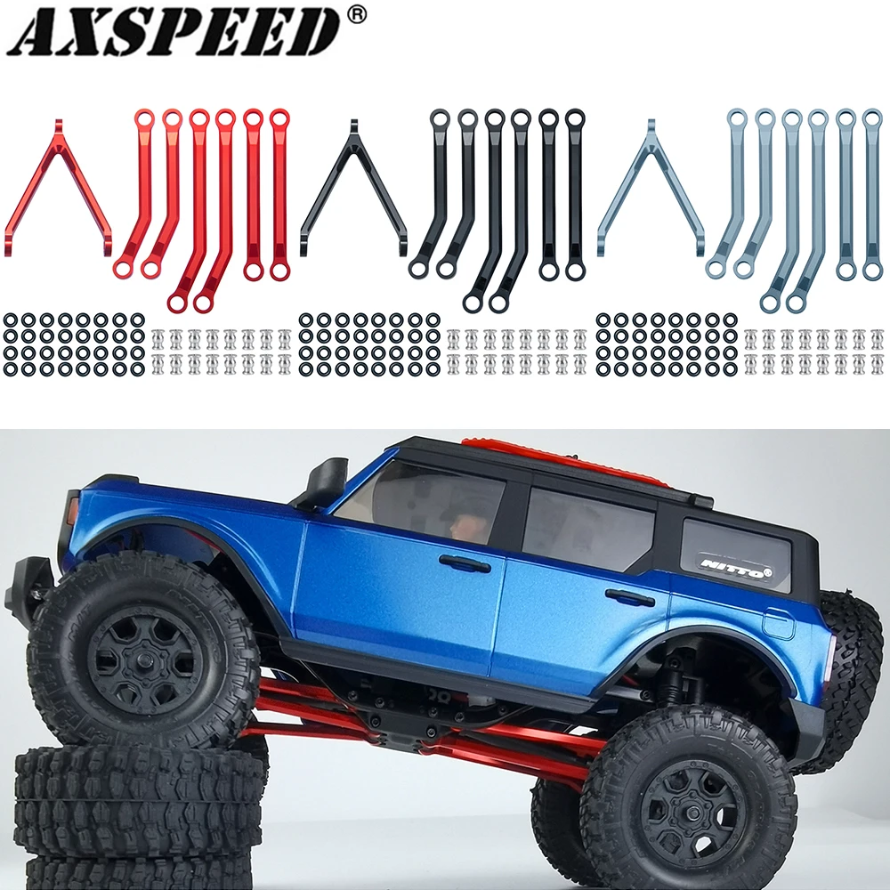 

AXSPEED металлические звенья шасси с высоким зазором, набор рычагов для 1/24 RC Crawler Axial SCX24, засов Gladiator JLU 4WD, детали