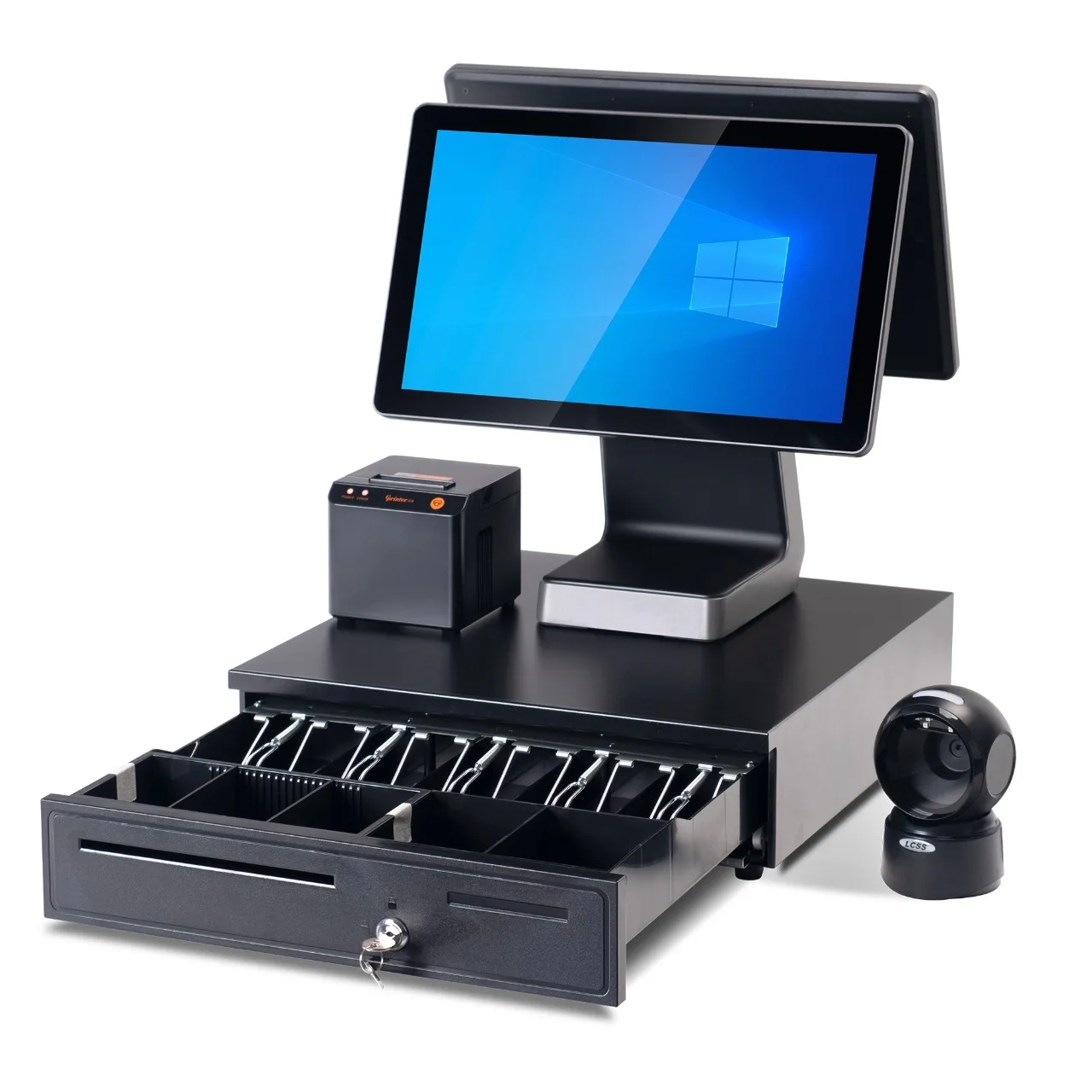 15.6 Inch Metal Touch POS All In One Terminal Multilingual Cash Register Machine For Retail Store Supermarket Checkout