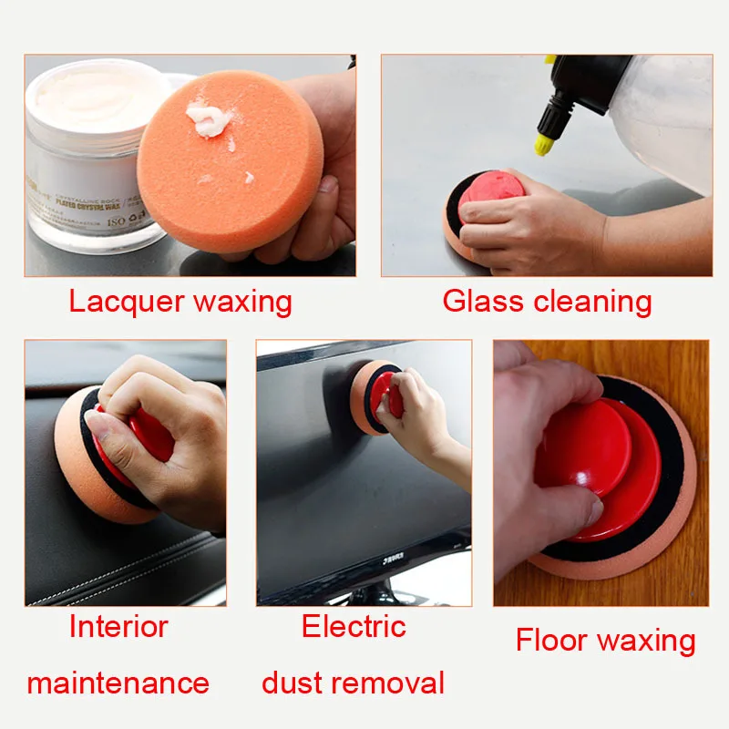 Car Wash Wax Polish Pad Polishing Pad Sponge Car Cleaning Cloth Microfiber Polishing  waxing sponge car house maintenance tool